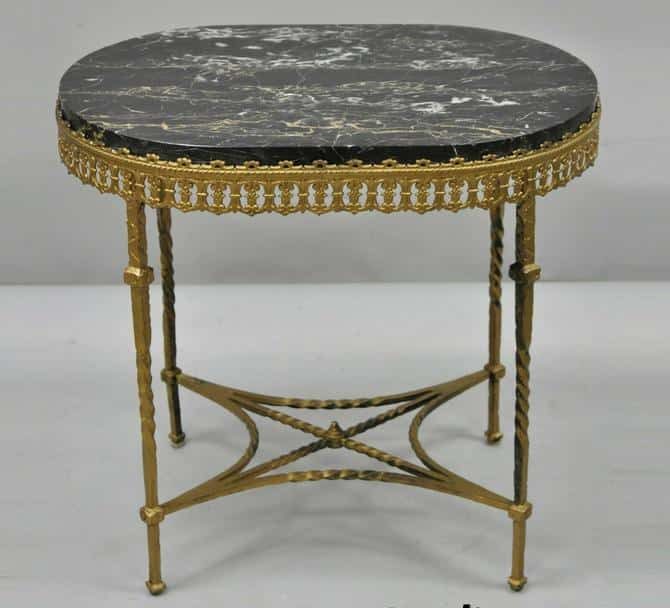 Art Nouveau Marble Top End Table