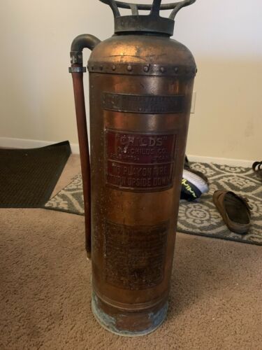 Empty Childs 2.5 gallon (11.5 l) fire extinguisher brass