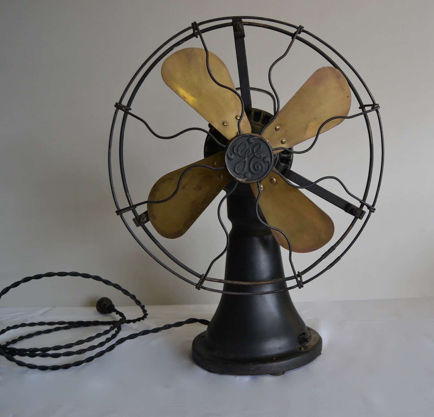 General Electric Brass Bladed Desk Fan From 1920