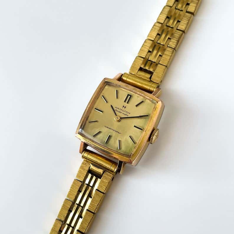 Hamilton Ladies' watch with gold-tone bracelet