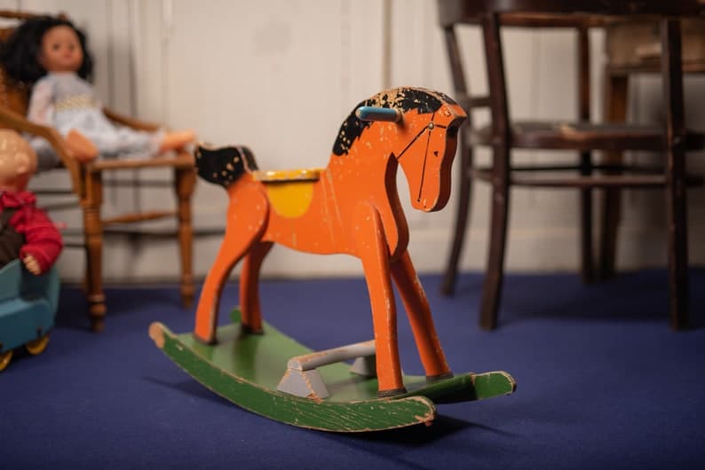 Kids' wooden rocking horse toy