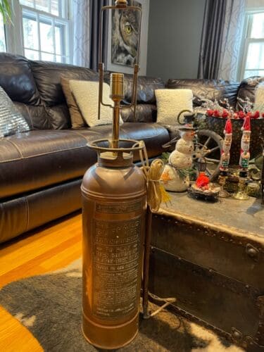 New York fire extinguisher with a lamp fixture