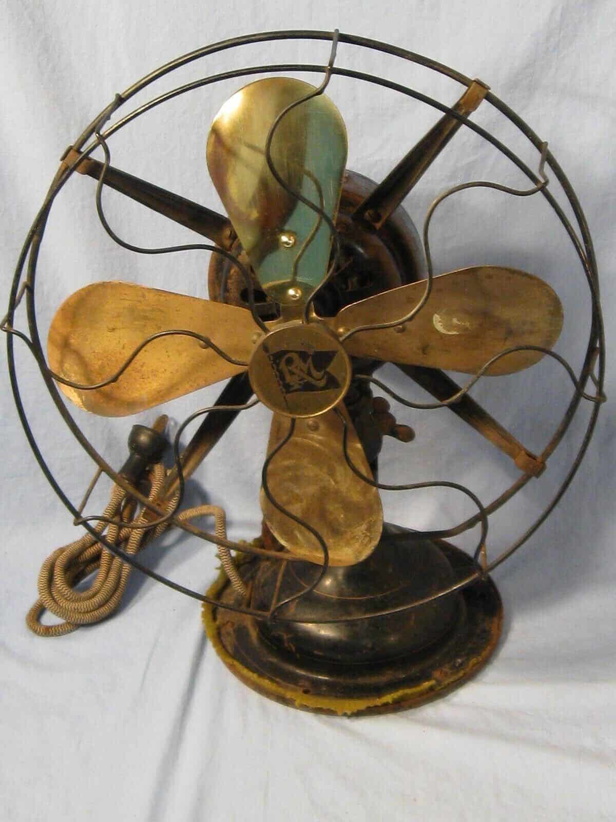 Robbins & Myers 2410 Brass Bladed Fan From Circa 1920s