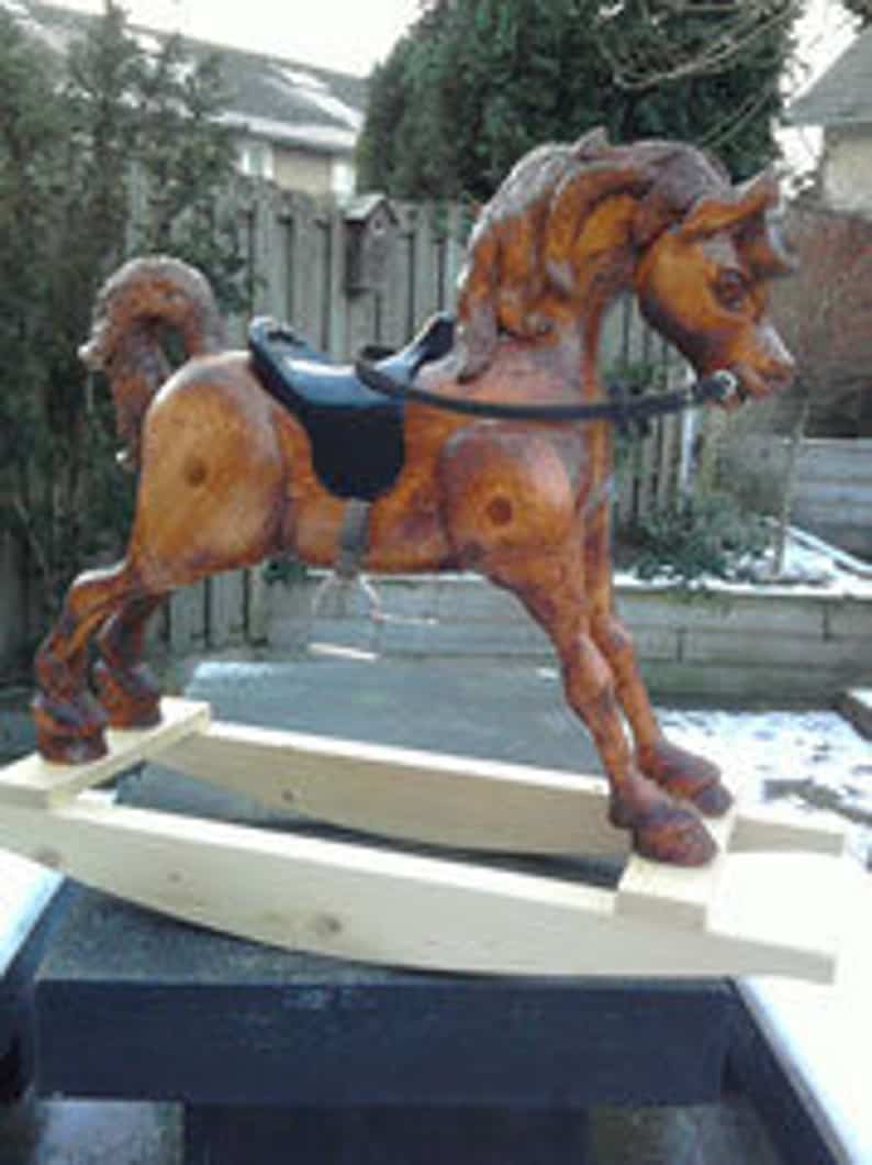 Rocking horse wooden toy
