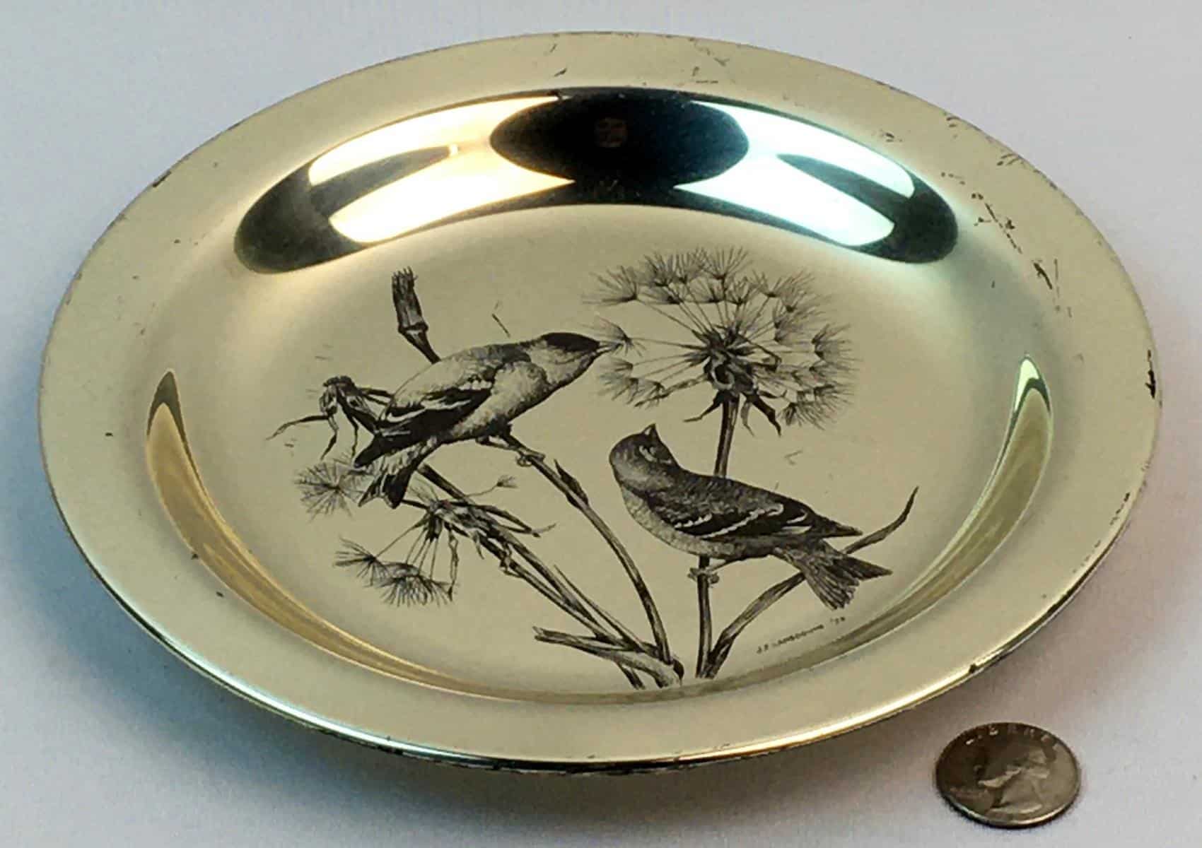 Sterling silver Audubon bird plates