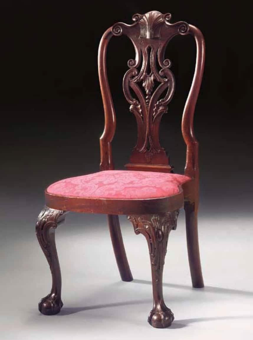 The Waln-Ryerss Family Queen Anne Carved Mahogany Side Chair - Circa. 1760