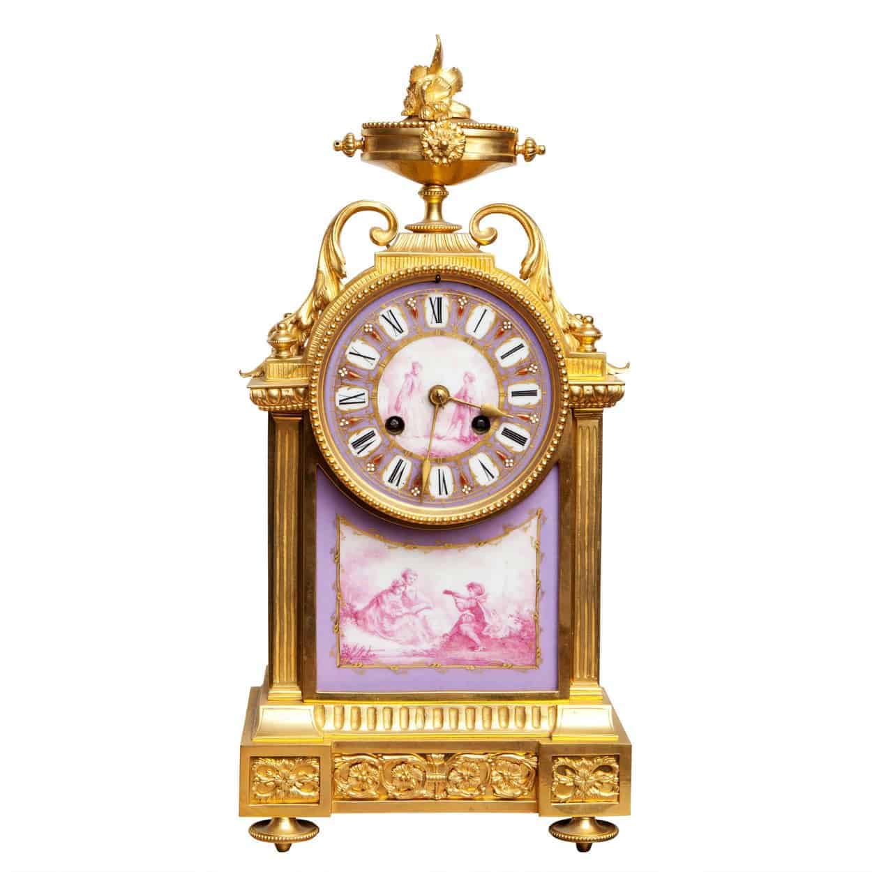 antique porcelain or ormolu clocks